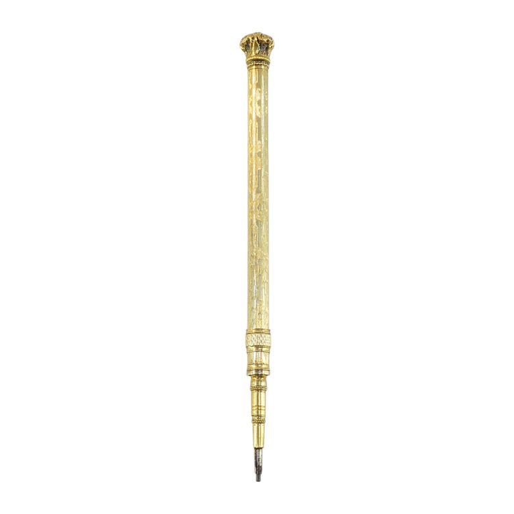 19th century silver vermeil mechanical pencil or pencil
