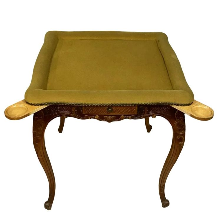 Spieltisch im Louis XV-Stil aus geschnitztem Nussbaumholz, ca. 1880