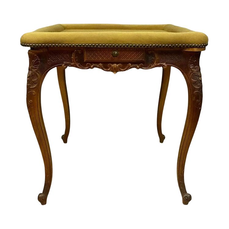 Spieltisch im Louis XV-Stil aus geschnitztem Nussbaumholz, ca. 1880