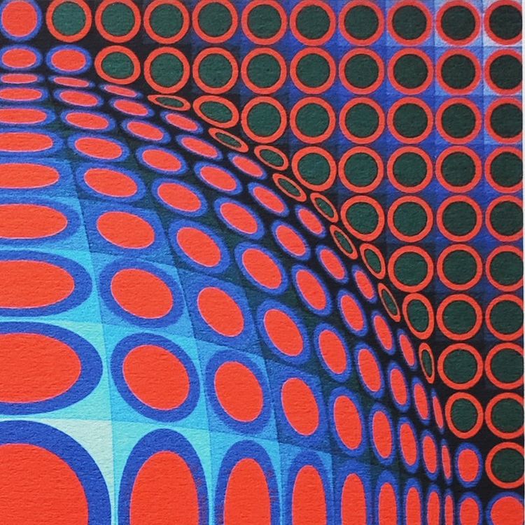 Wunderschöne Op-Art-Lithografie von Victor Vasarely aus den 1970er Jahren in limitierter Auflage