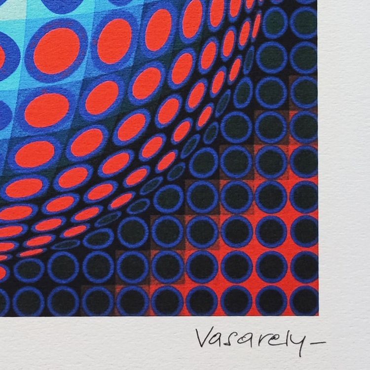 Wunderschöne Op-Art-Lithografie von Victor Vasarely aus den 1970er Jahren in limitierter Auflage