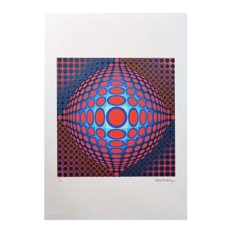 Wunderschöne Op-Art-Lithografie von Victor Vasarely aus den 1970er Jahren in limitierter Auflage