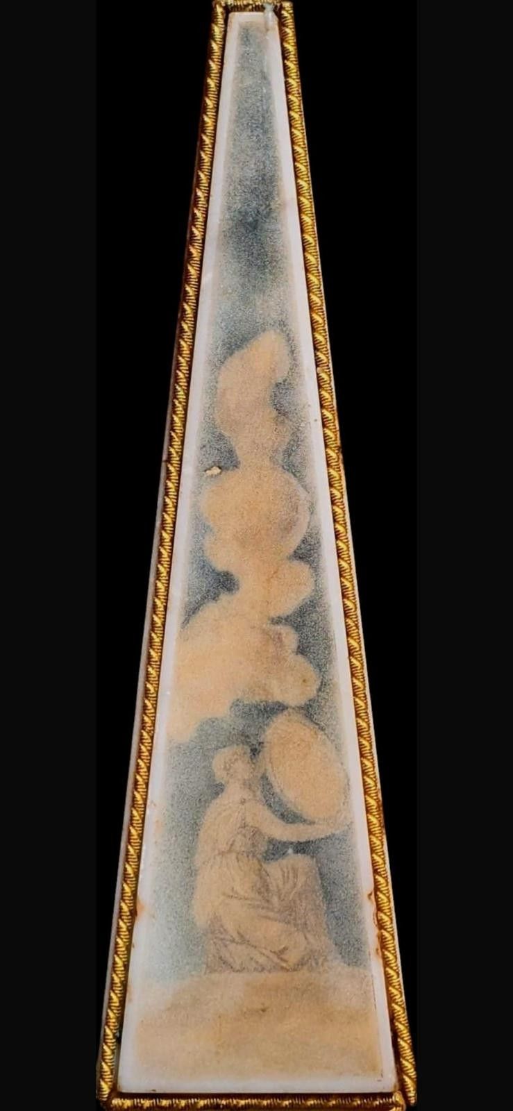Louis XVI obelisk clock signed Bourdier.