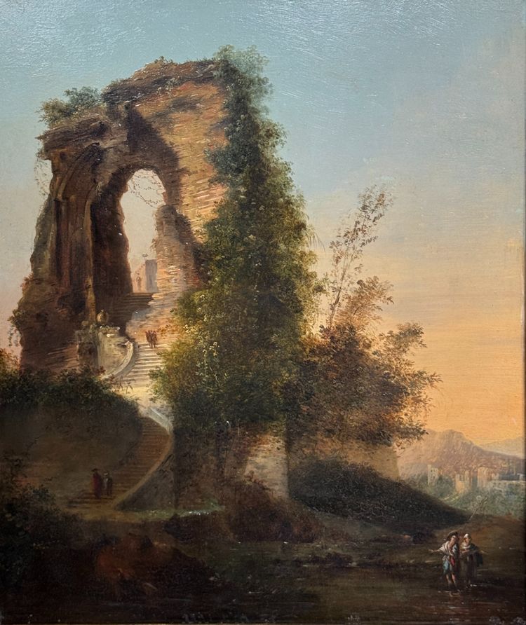 Architektonische Laune mit antiken Ruinen - Italien 18. Jahrhundert