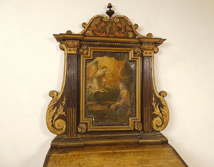 Oratorio, leggio in legno policromo, famiglia Motte-Picquet, Bretagna, XVIII secolo