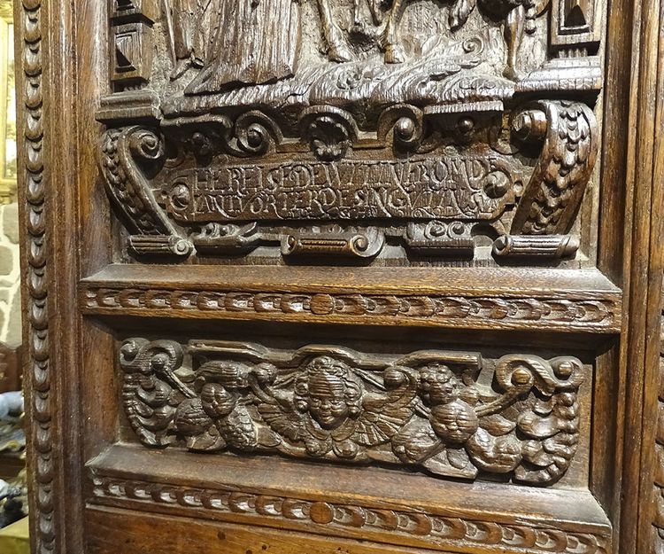 Flämischer Renaissance-Eichenschrank mit geschnitzten Karyatidenplatten, Cluny, 16. Jahrhundert