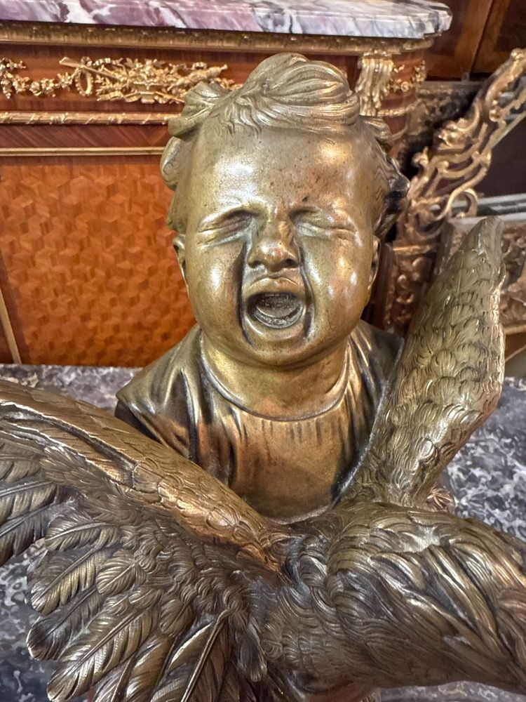 BRONZE L’ ENFANT AU COQ SIGNE ADRIANO CECIONI (1836-1886)