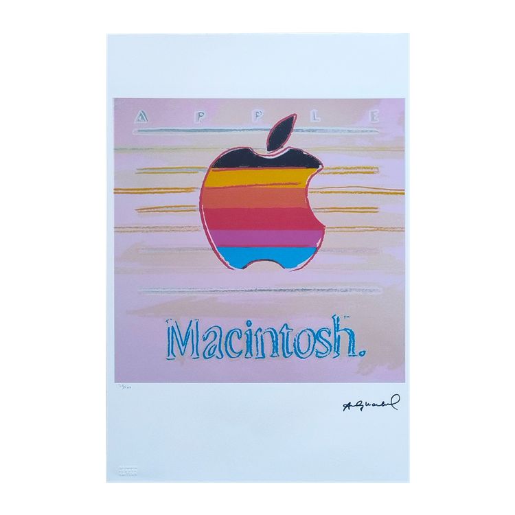 1980s Gorgeous Andy Warhol "Apple Macintosh" Limited Edition Lithograph