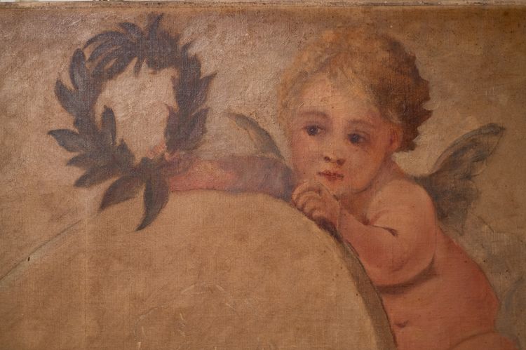 Tableau dans le goût du XVIIIème siècle représentant les Arts
