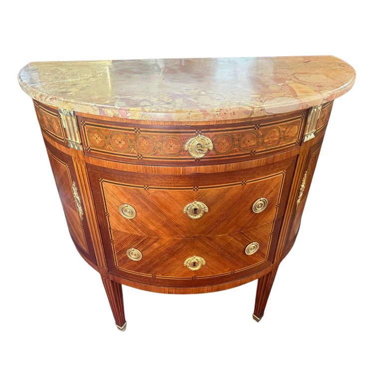 COMMODE DEMI LUNE DE STYLE LOUIS XVI