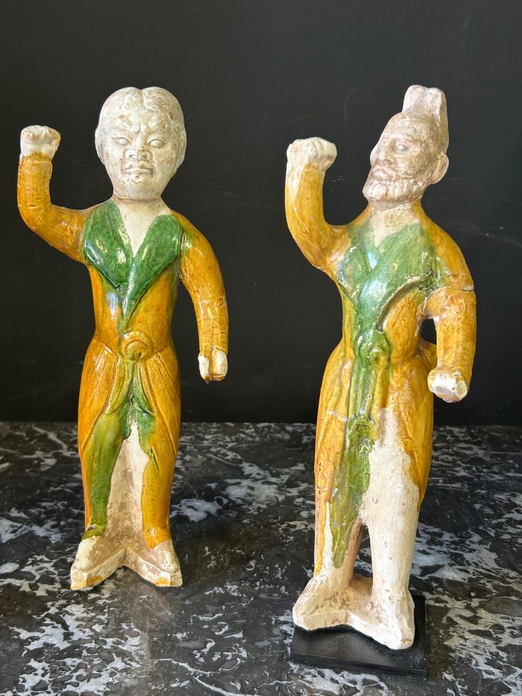 Set di statuette di tre sposi Ceramica cinese Periodo Tang (618-907) dinastia