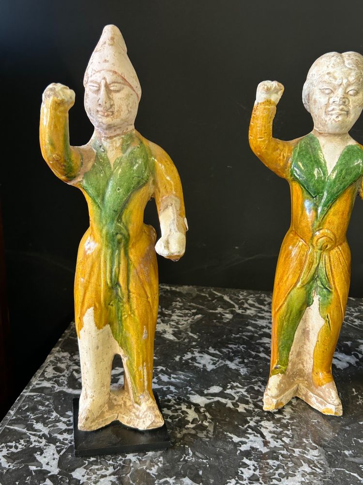 Set di statuette di tre sposi Ceramica cinese Periodo Tang (618-907) dinastia