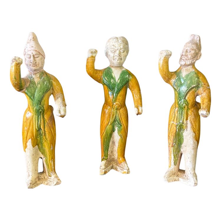 Set di statuette di tre sposi Ceramica cinese Periodo Tang (618-907) dinastia