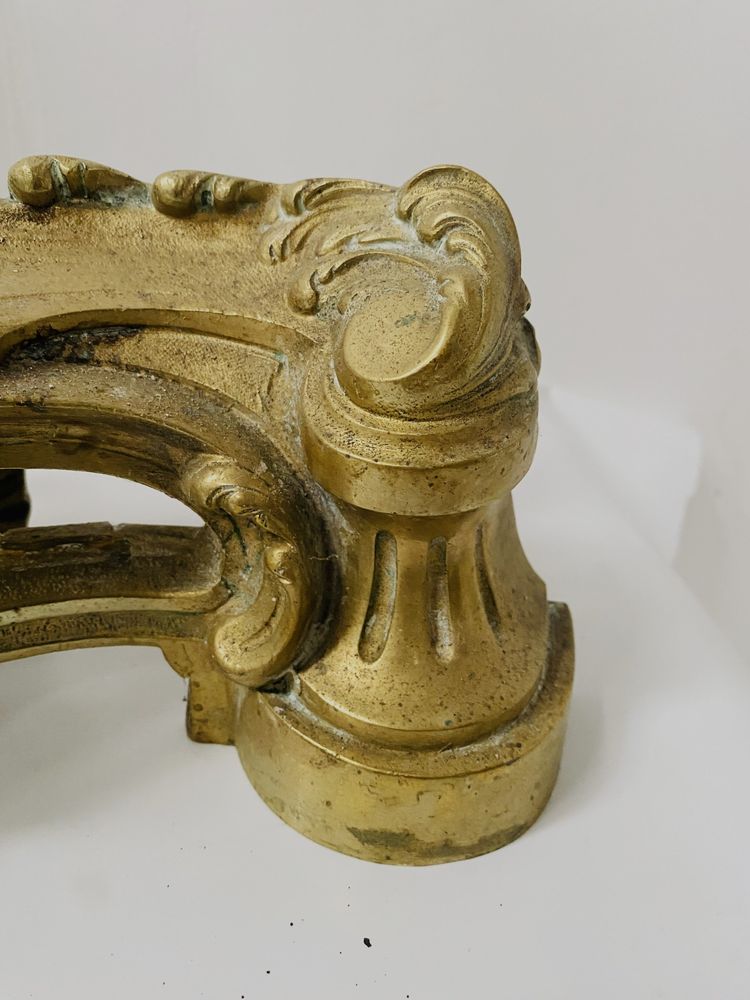 Louis XV style chased bronze andirons XX century