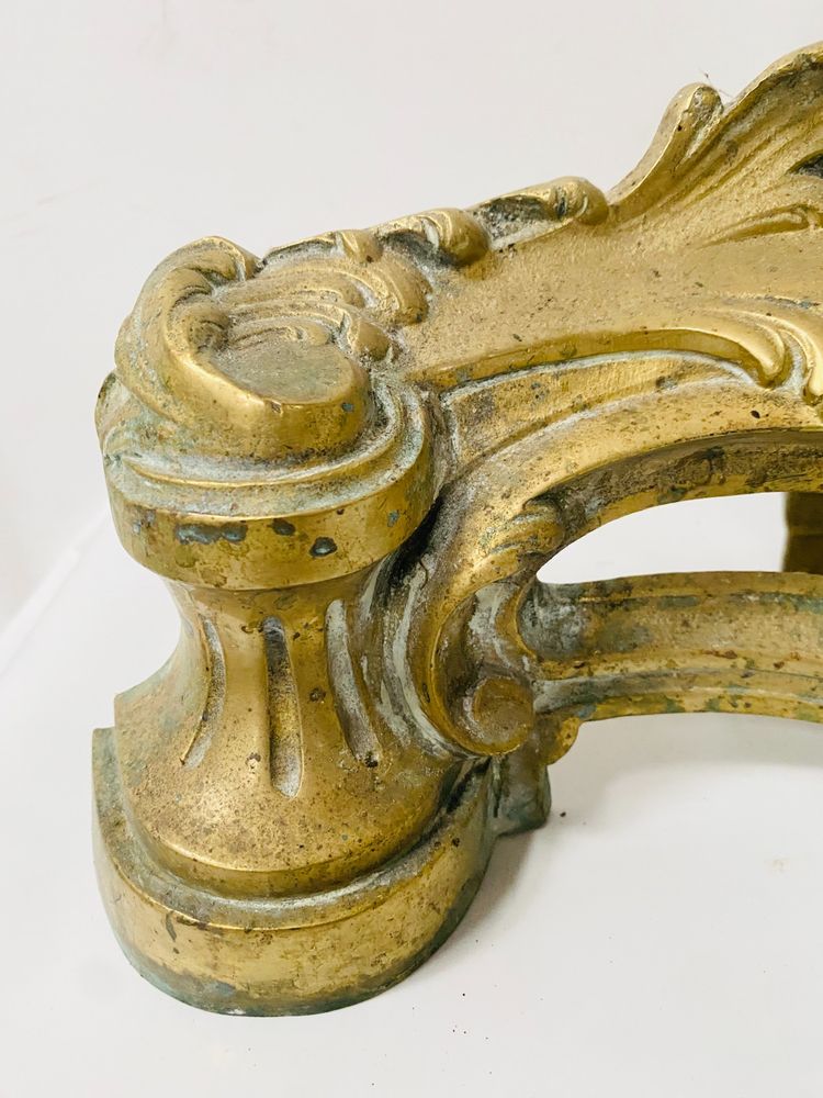 Louis XV style chased bronze andirons XX century