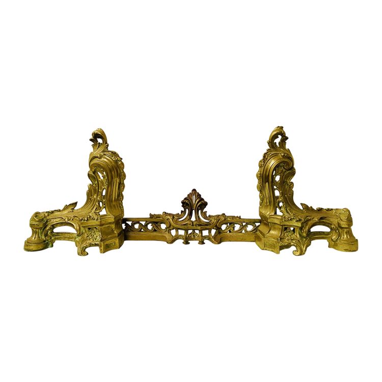 Louis XV style chased bronze andirons XX century