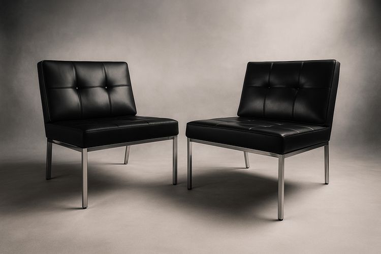 Pair of Joseph André Motte design armchairs Model SAMOURAI for Aéroport ORLY 1970