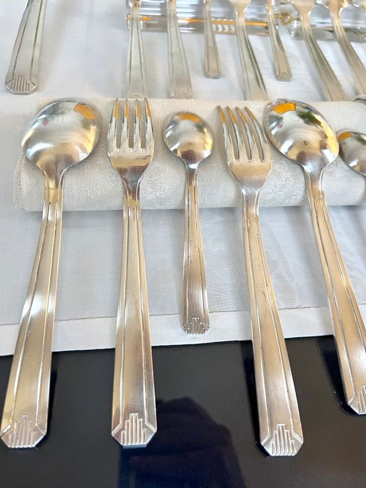 Ménagère Métal Argenté Époque Art Déco 1930 - Set Cutlery Service