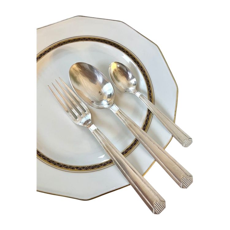 Ménagère Métal Argenté Époque Art Déco 1930 - Set Cutlery Service