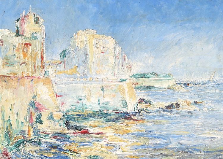 Marine, signé : Henry MABRANCHE, le bord de l’Orb, Hérault, Sud France