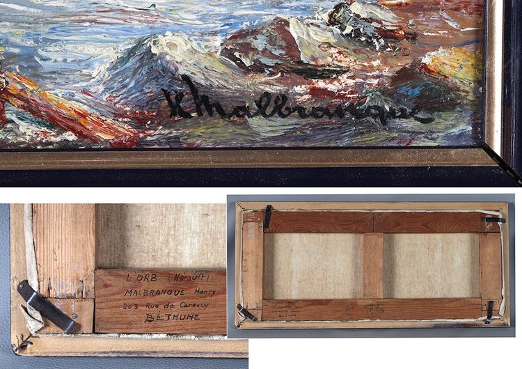 Marine, signé : Henry MABRANCHE, le bord de l’Orb, Hérault, Sud France