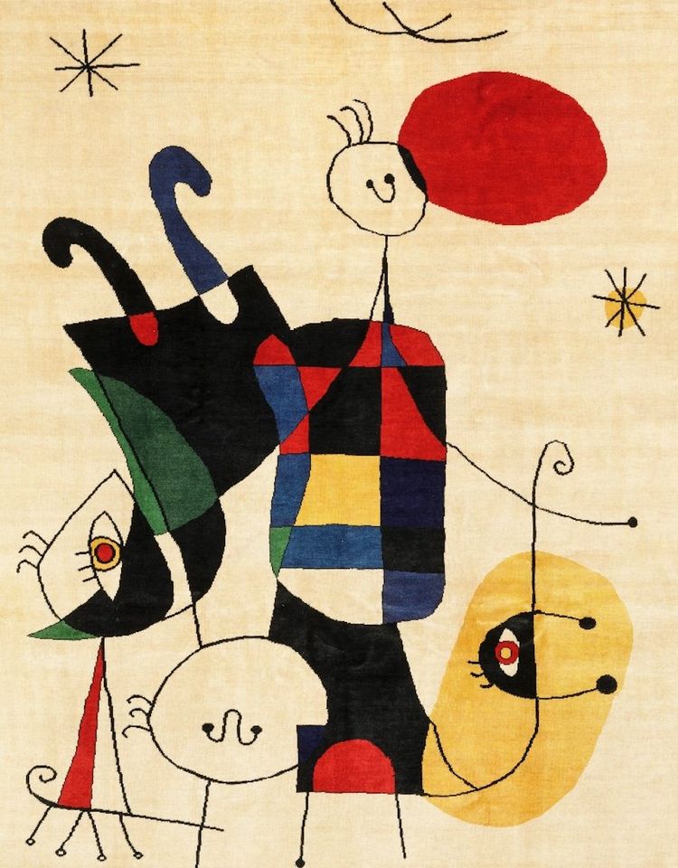 Contemporary rug after Joan Miró 250x200 cm