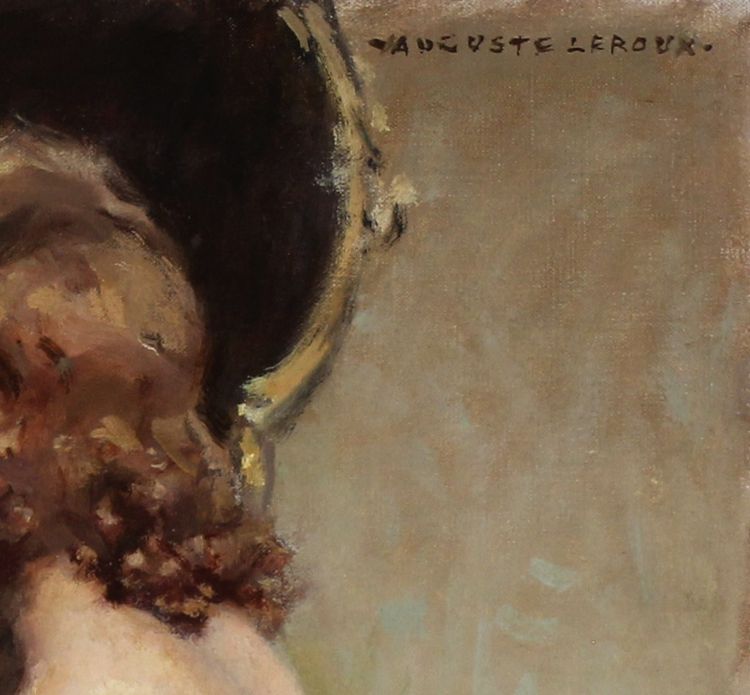 French Oil painting on Canvas, a reclining Nude 19Th