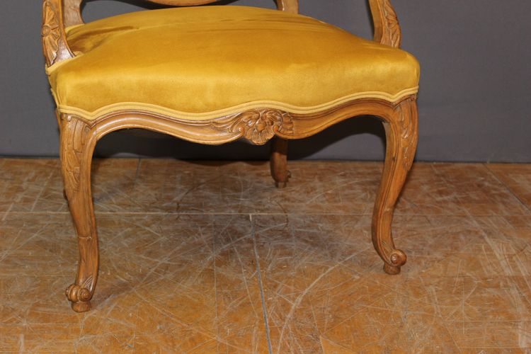 Poltrona Regency con schienale piatto e canne del XIX secolo