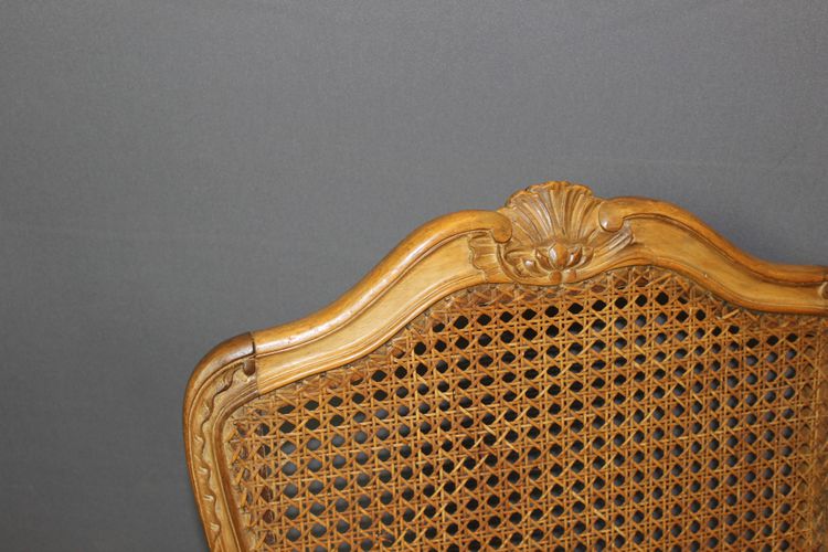 Poltrona Regency con schienale piatto e canne del XIX secolo