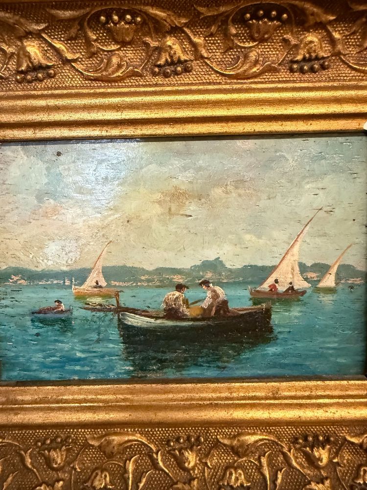 Paar Gemälde der alten neapolitanischen Schule, Öl auf Tafel, Ende 19. Jahrhundert, 28x32cm