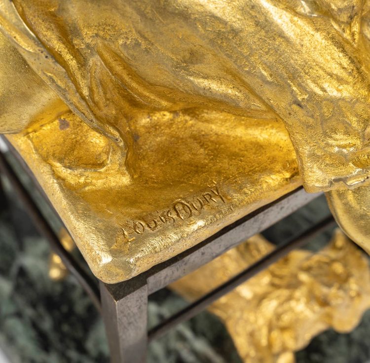 Scultura Art Déco in bronzo dorato, Louis OURY