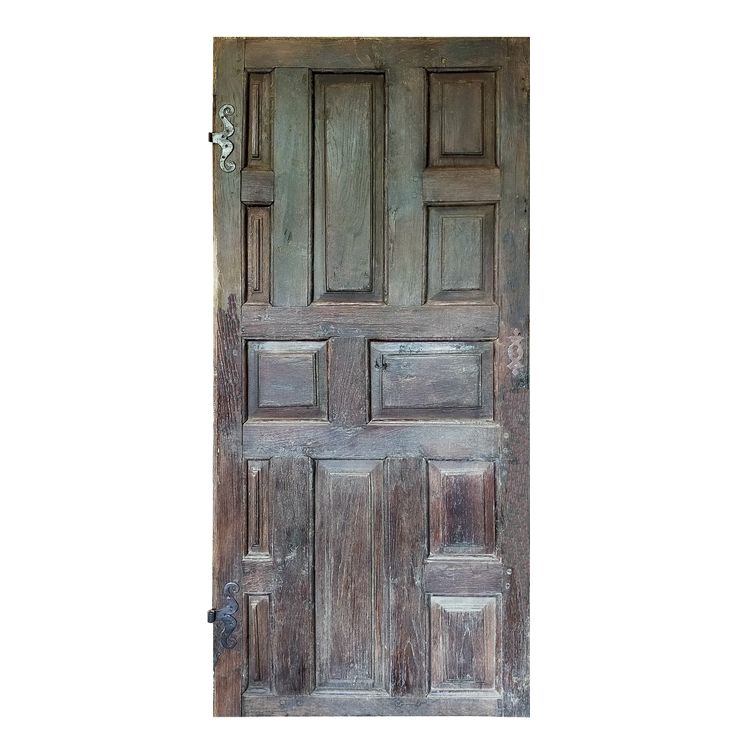 Small oak door from the early 18th century and its ironwork Woodwork