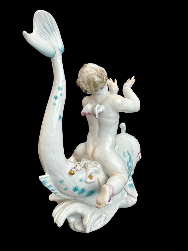 Volkstedt - Porcelain figure Eros on a dolphin II
