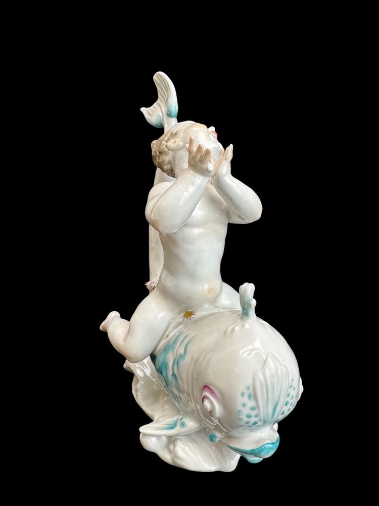 Volkstedt - Porcelain figure Eros on a dolphin II