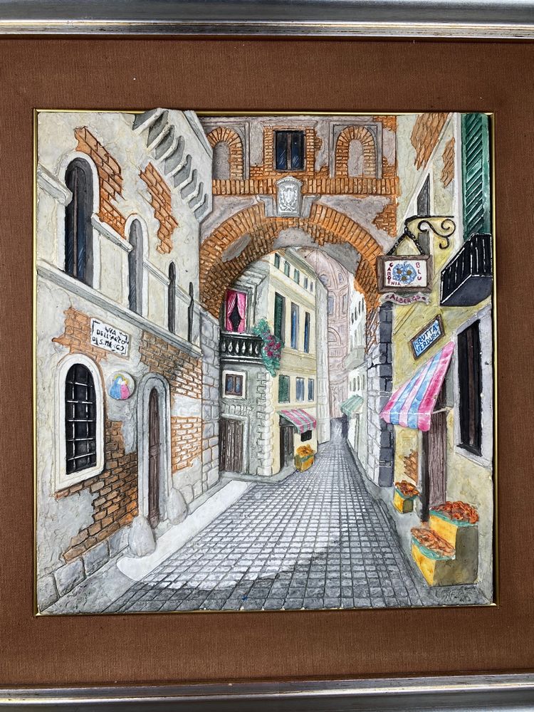 "La vie d'Italia" Peinture sur céramique, Maurizio Rizzo et Massimo Farè