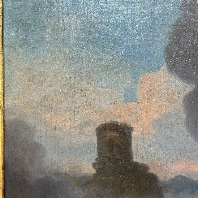 Huile sur toile de Jacques Courtois, « Bourguignonne », Combat d'un chevalier et d'un tambour. XVIIe