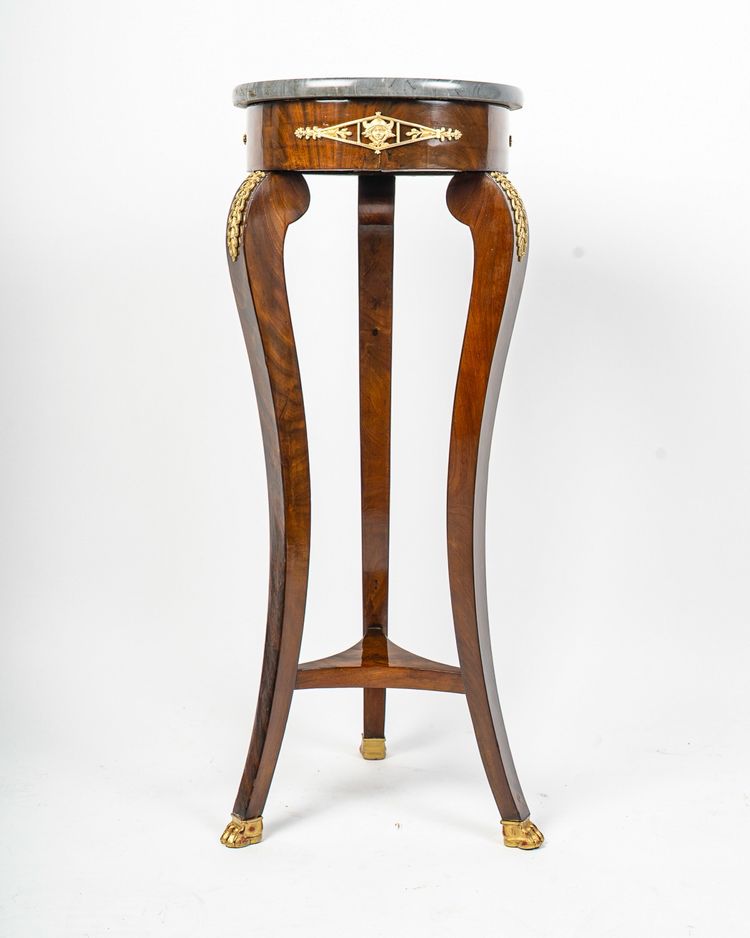 Sellette en acajou et placage d’acajou, dessus de marbre Turquin, époque Empire vers 1810