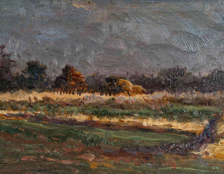 Gaston Bonfils (1855-1946) - The Haystack, Oil on Wood, circa 1880-1900