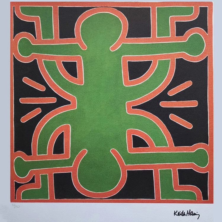 1990 Superbe lithographie Keith Haring à édition limitée