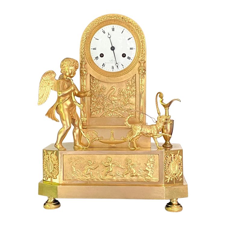 Pendule en bronze doré « l’amour aveugle » vers 1820