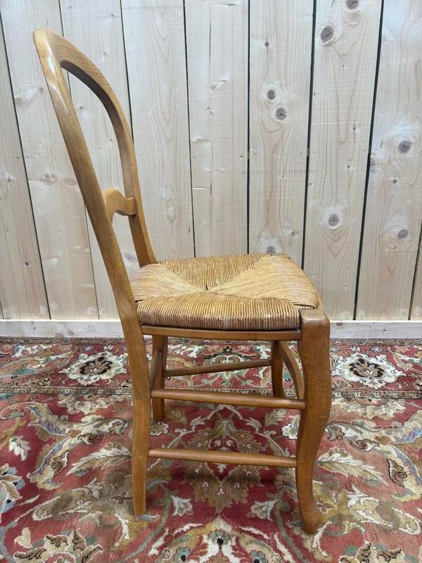 Série de 6 chaises paillées Louis Philippe 