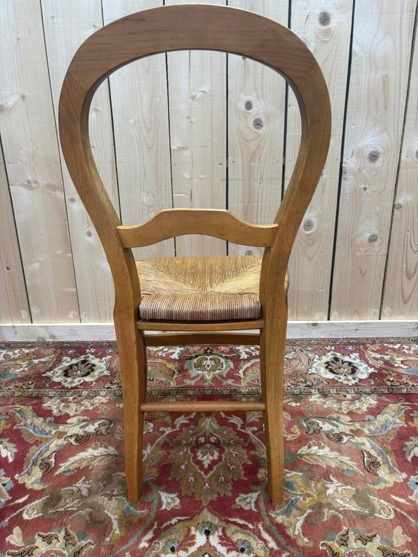 Série de 6 chaises paillées Louis Philippe 