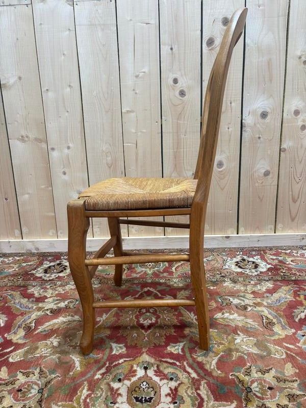 Série de 6 chaises paillées Louis Philippe 