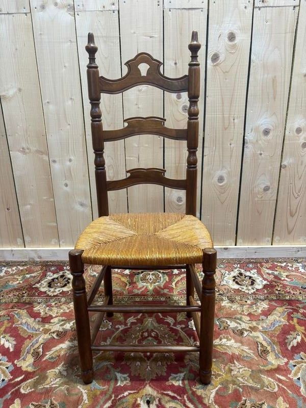 Série de 6 chaises paillées haut dossier 