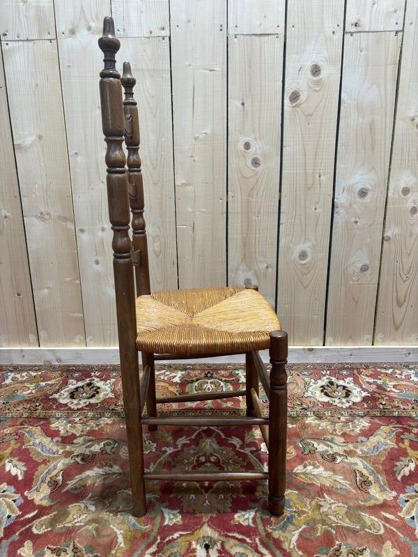 Série de 6 chaises paillées haut dossier 