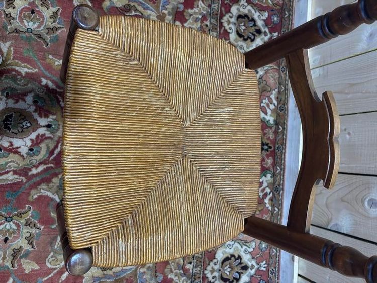Série de 6 chaises paillées haut dossier 