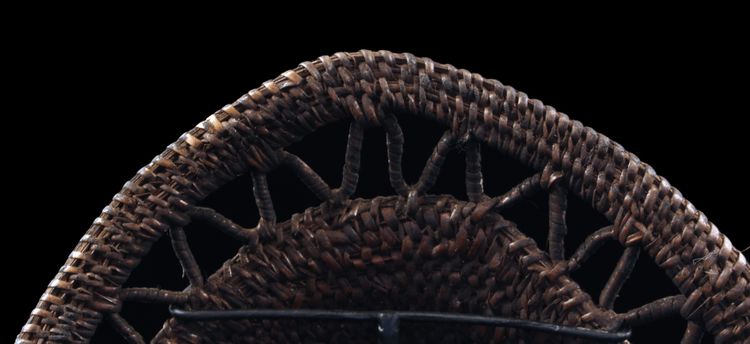 Yamswurzelmaske, Stammeskunst, Ozeanische Kunst, Korbflechterei, Papua-Neuguinea, Ozeanische Kunst, 26 cm