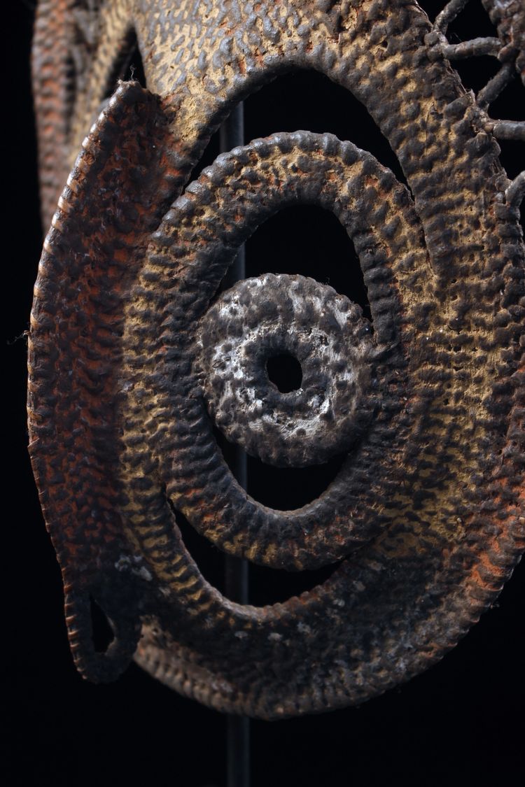 Yamswurzelmaske, Stammeskunst, Ozeanische Kunst, Korbflechterei, Papua-Neuguinea, Ozeanische Kunst, 26 cm