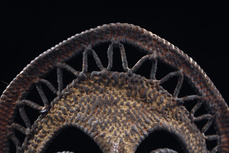 Yamswurzelmaske, Stammeskunst, Ozeanische Kunst, Korbflechterei, Papua-Neuguinea, Ozeanische Kunst, 26 cm