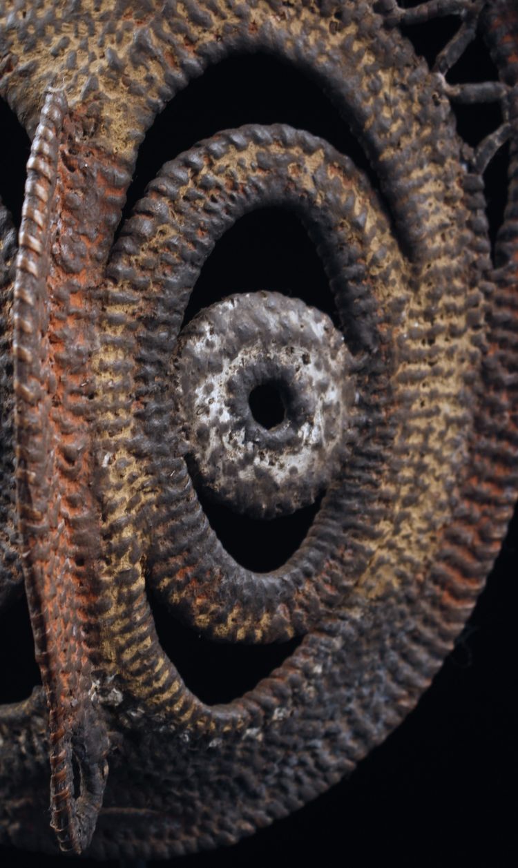 Yamswurzelmaske, Stammeskunst, Ozeanische Kunst, Korbflechterei, Papua-Neuguinea, Ozeanische Kunst, 26 cm